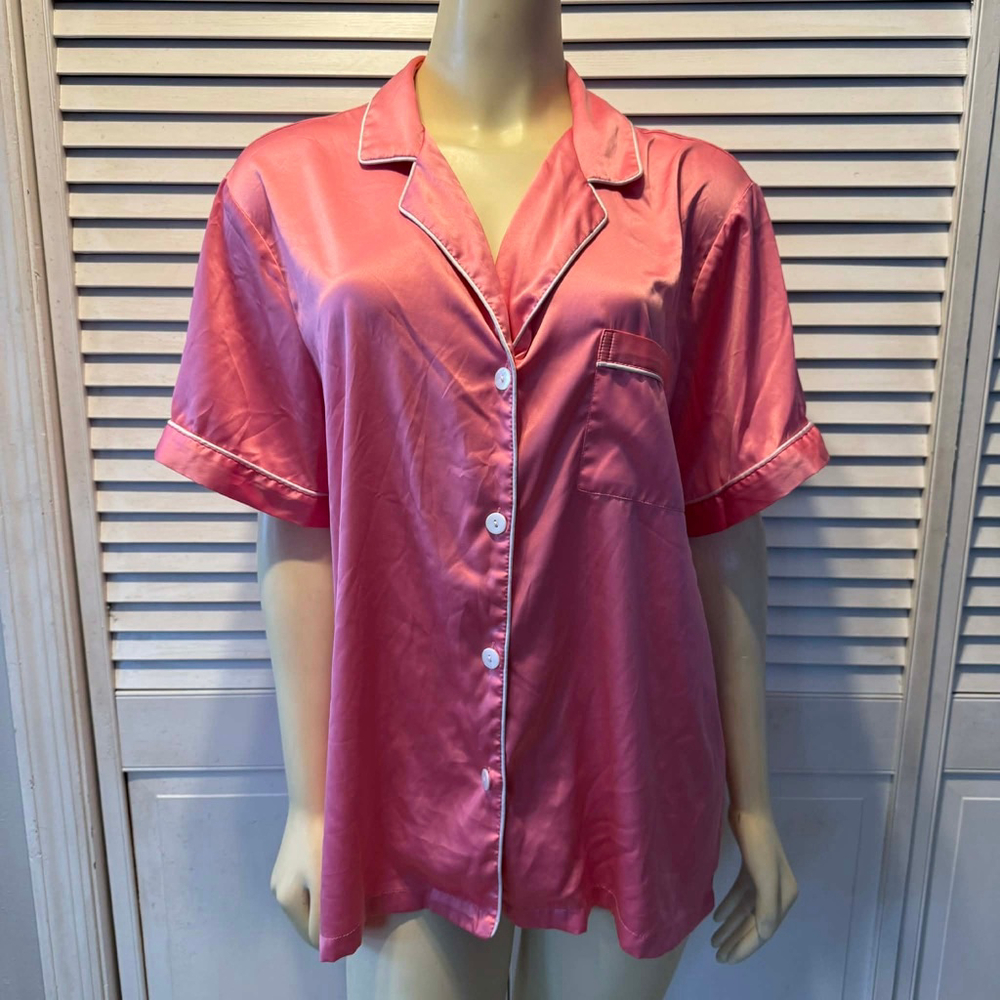 Women's Serenedelicacy Pink & White Pajama Top XL